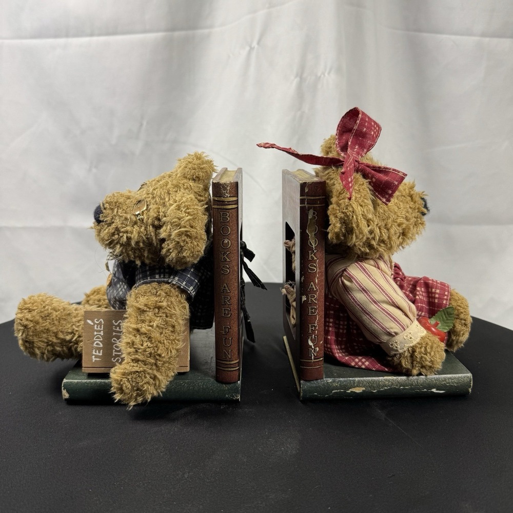 Vintage 80s Teddy Bear Bookends Bears Are Removable